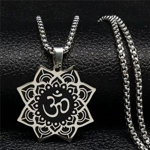 Wicca Lotus Stainless Steel Chain Necklace for Men